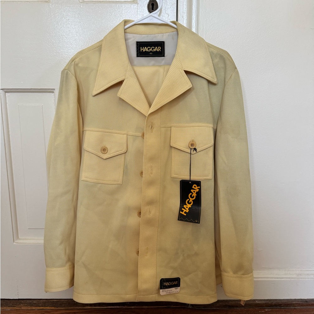 NWT Haggar 70s Leisure/Disco Suit - 46 Jacket - 38x31 Slacks